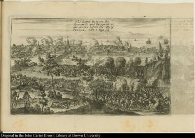 The Battel Between the Spaniards and the pyrats or Buccaniers before the citty of Panama.