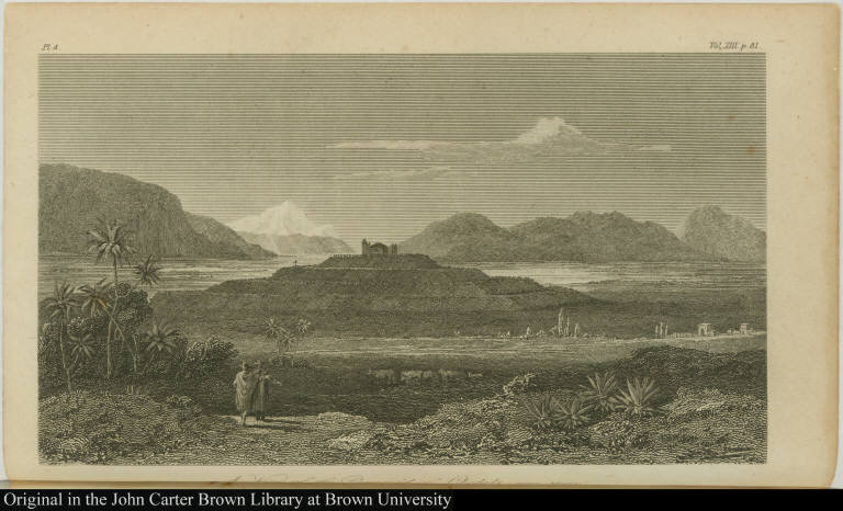 A View of the Pyramid of Cholula, near Mexico.