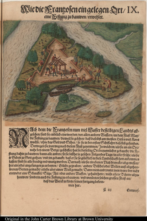 Wie die Franzosen ein gelegen Ort eine Festung zu bauwen erwehlet.