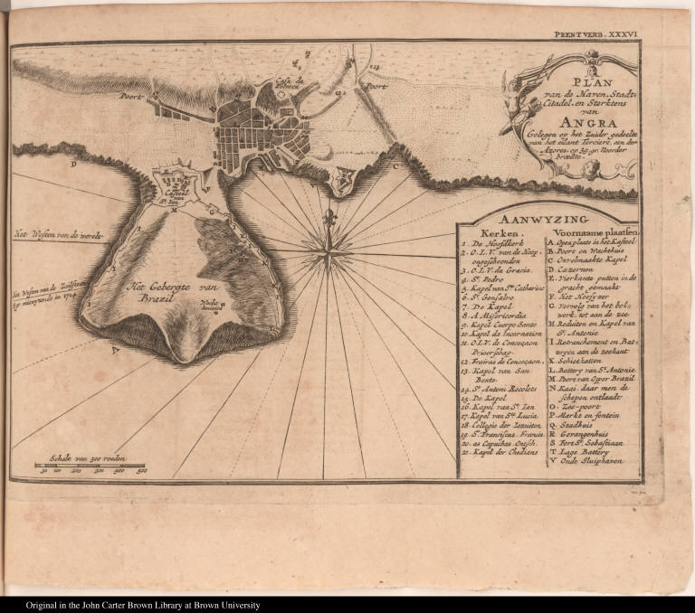 Plan van de Haven, Stadts Citadel, en Sterktens van Angra ...