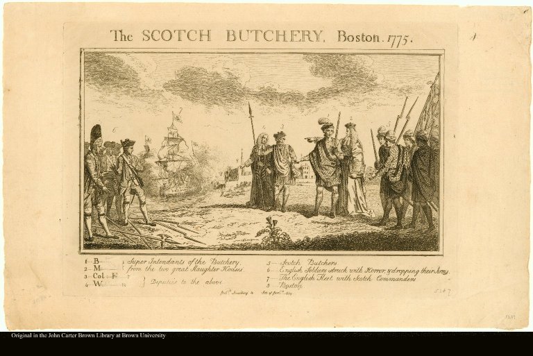 The SCOTCH BUTCHERY, Boston 1775.