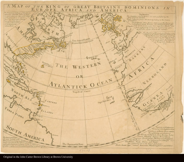 A map of the King of Great Britain's dominions in Europe, Africa, and America