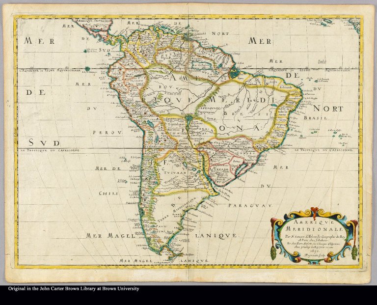 Amerique Meridionale par N. Sanson d'Abbeville, geographe du Roy