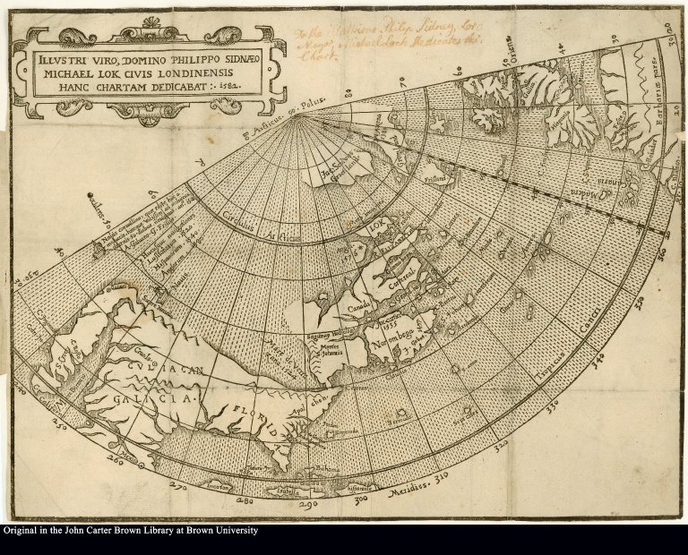 Illustri viro, domino Philippo Sidnaeo Michael Lok civis Londinensis hanc chartam dedicabat: 1582.
