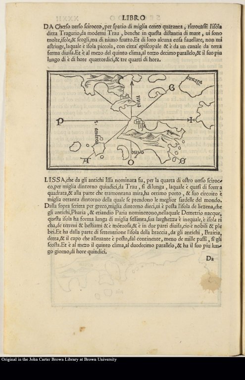 [Map of the islands off the coast of Croatia, of Vis and Brac]