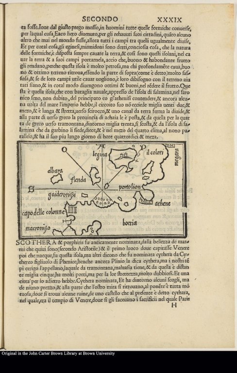 [Map of the Saronic Gulf with Athens and the island of Aegina]