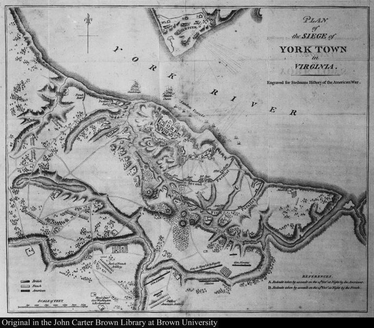 Plan of the Siege of Yorktown in Virginia. Engraved for Stedmans History of the American War