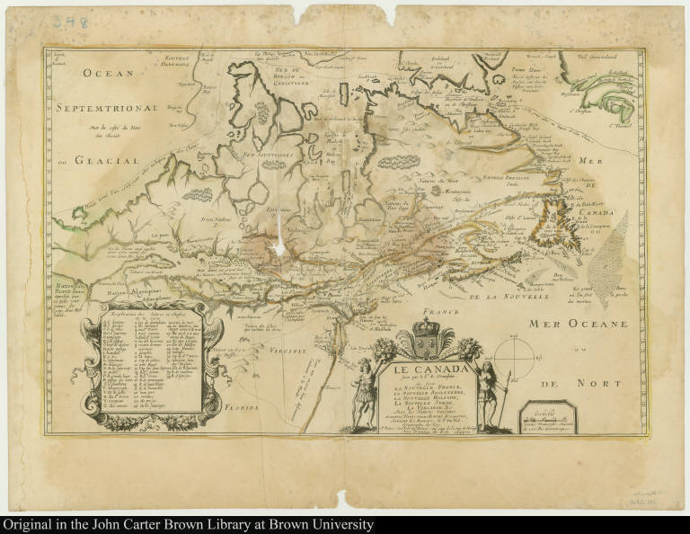 Le Canada faict par le Sr. de Champlain où sont La Nouvelle France, La Nouvelle Angleterre, La Nouvelle Holande, La Nouvelle Svede, La Virginie &c.