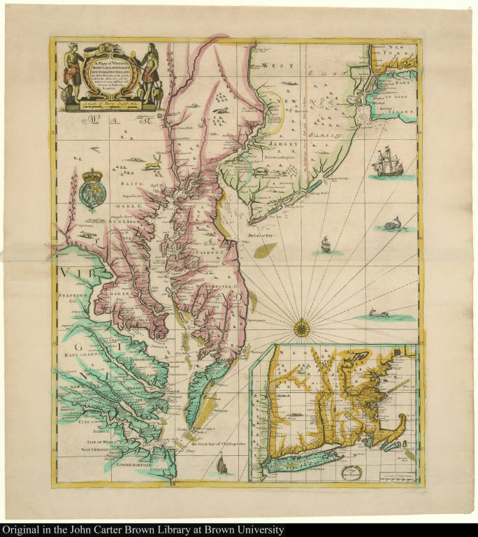 A Mapp of Virginia Mary-Land, New-Jarsey, New-York, & New England